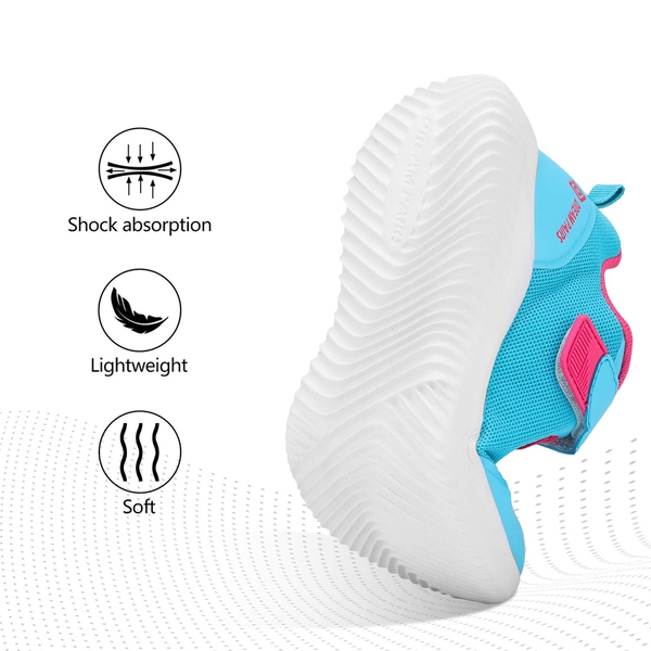 [EZ-Ons BreezeRunners] Breathable And Lightweight Kids Running Sneakers - BABY BLUE - 1